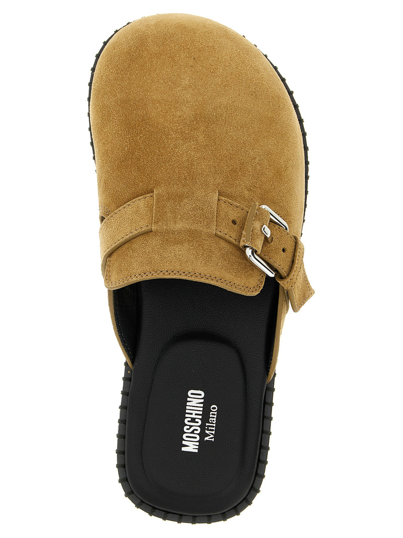 Moschino Suede Sabots | Urbalenti™ NYC