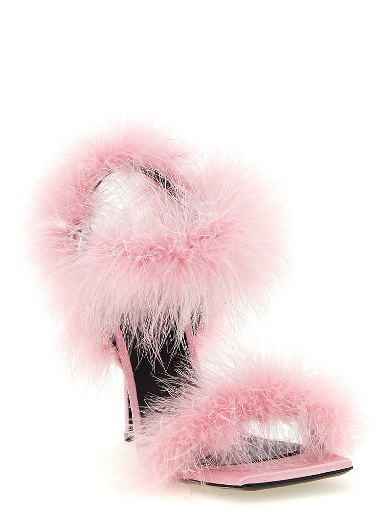 Moschino Moschino Satin Sandals And Feathers