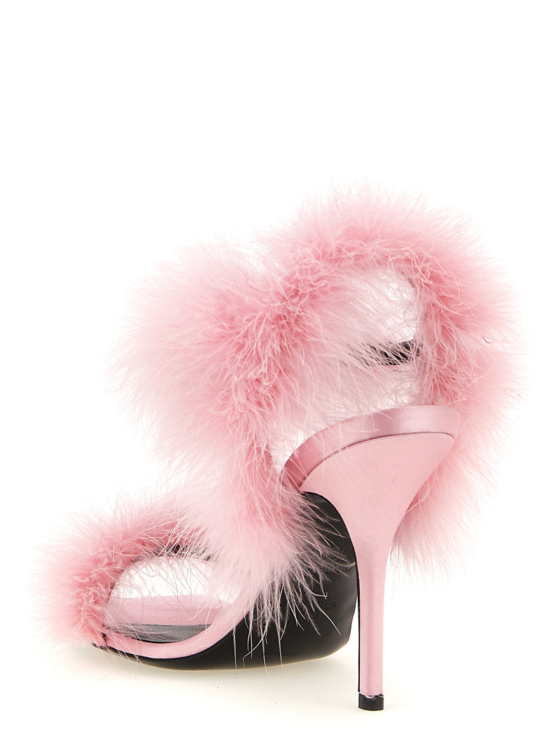Moschino Moschino Satin Sandals And Feathers