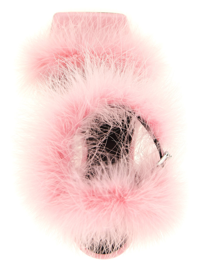 Moschino Moschino Satin Sandals And Feathers