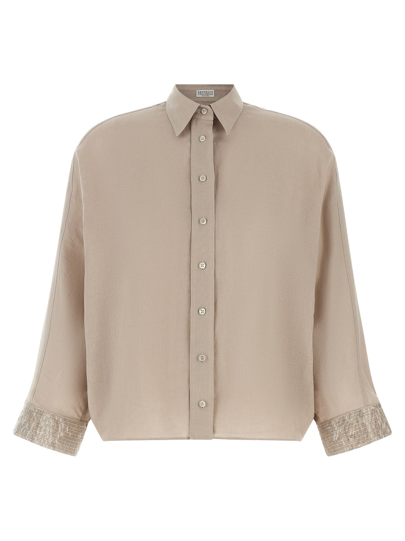 Brunello Cucinelli Dazzling Cascade Cuffs Shirt | Urbalenti™ NYC