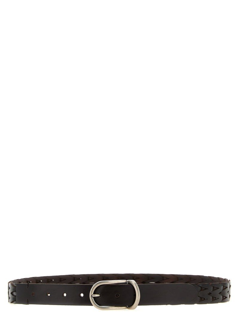 Brunello Cucinelli Braided Leather Belt - Leather Buckle - Style 3C6074... | Urbalenti™ NYC