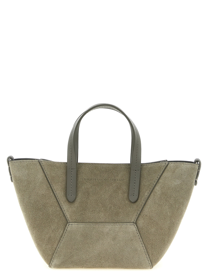 Brunello Cucinelli Bc Duo Mini Handbag - Suede Mini - Style 5C8850 | URBALENTI™