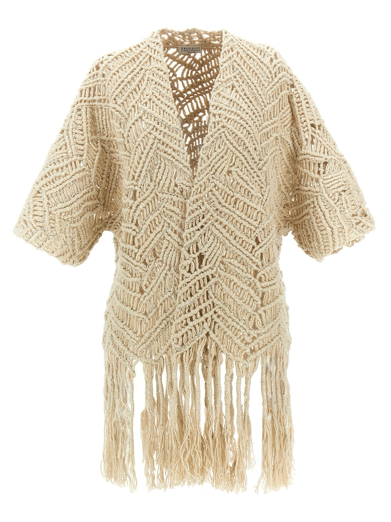 Brunello Cucinelli Opera Dazzling Macramé Cardigan | Urbalenti™ NYC