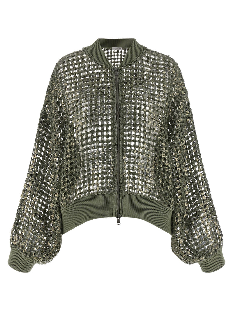 Brunello Cucinelli Dazzling Net Embroidery Cardigan | Urbalenti | Urbale... | Urbalenti™ NYC