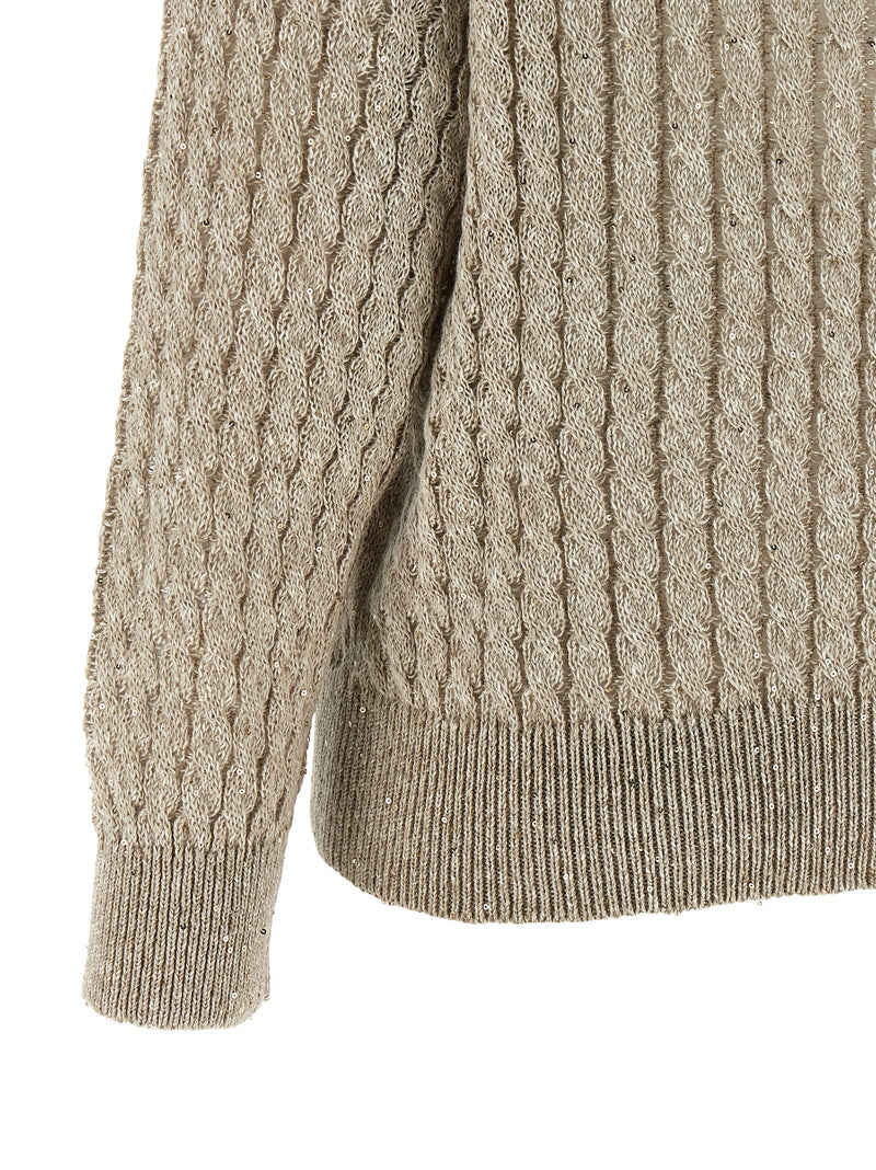 Brunello Cucinelli Micro Sequin Sweater | Urbalenti™ NYC