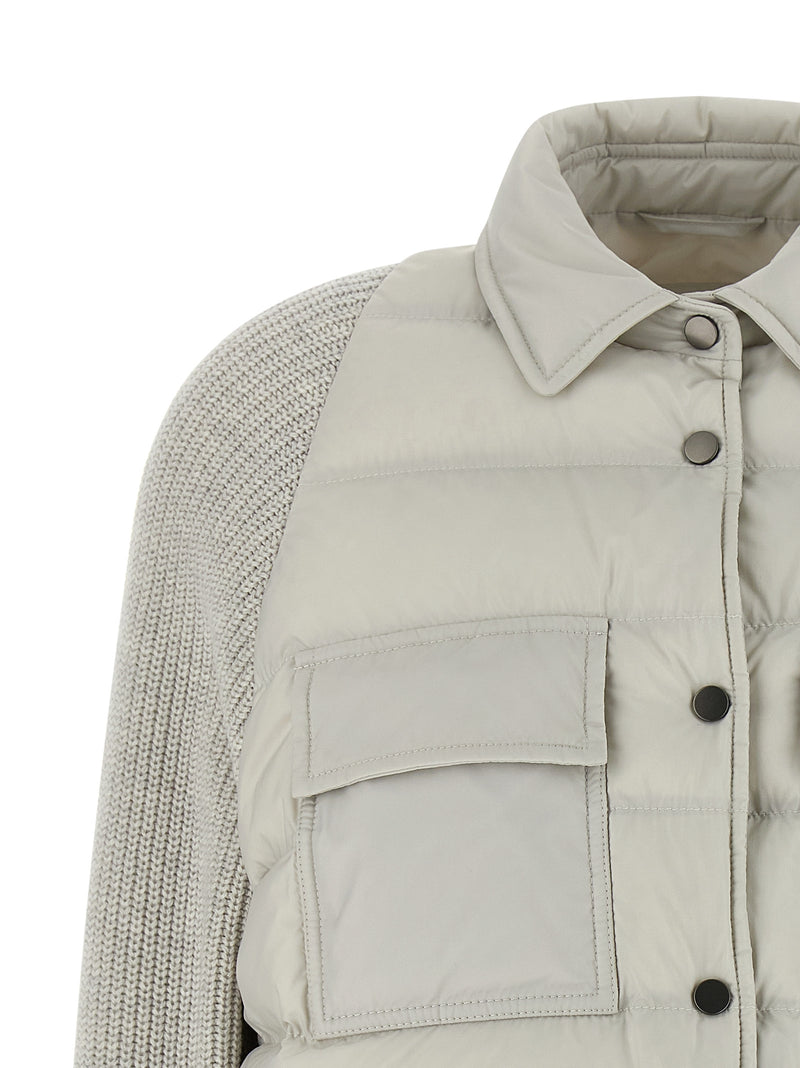 Brunello Cucinelli Shiny Flap Detail Down Jacket | Ur... | Urbalenti™ NYC