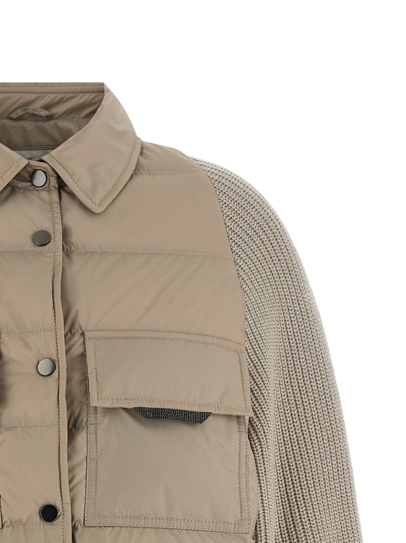 Brunello Cucinelli Brunello Cucinelli Shiny Flap Detail Down Jacket