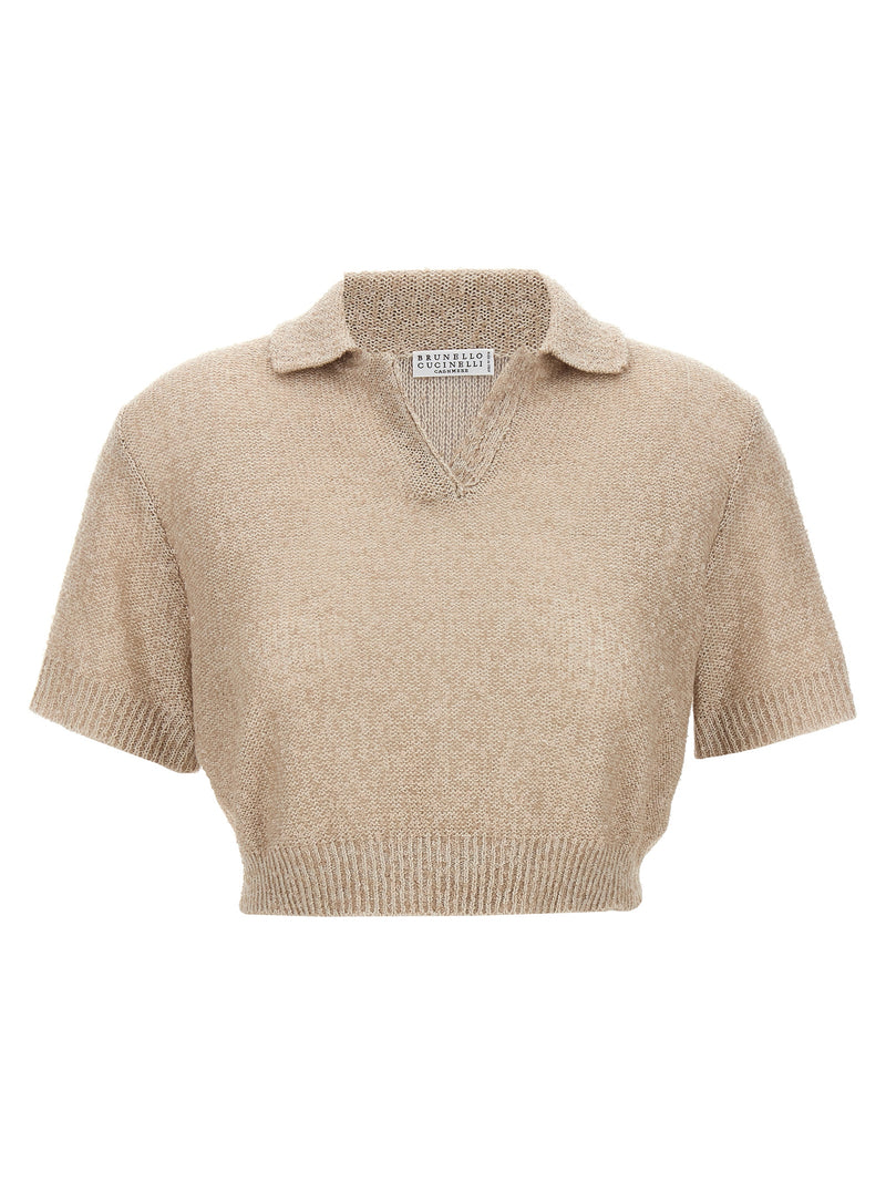 Brunello Cucinelli Sequin Polo Shirt | Urbalenti™ NYC