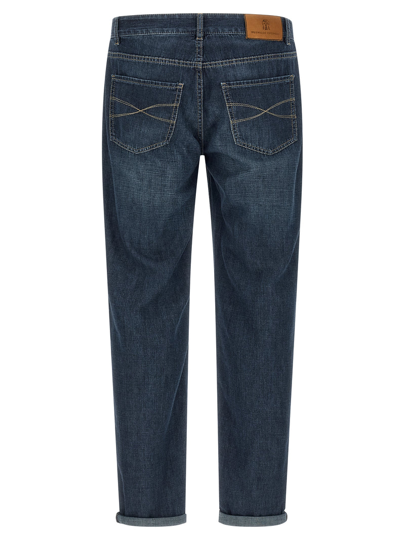 Brunello Cucinelli Japanese Denim Jeans - Leather - Style D3210C1468 | U... | Urbalenti™ NYC