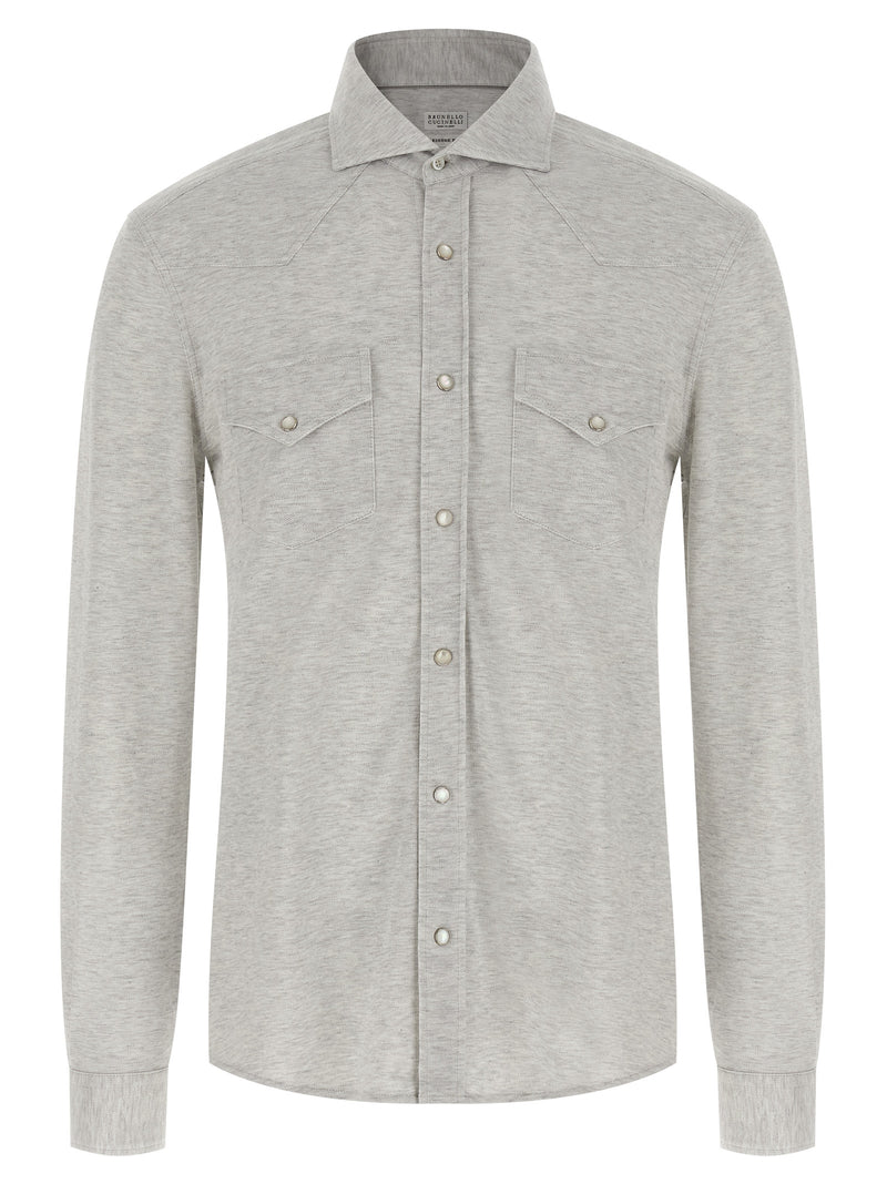 Brunello Cucinelli Piqué Cotton Shirt | Urbalenti™ NYC