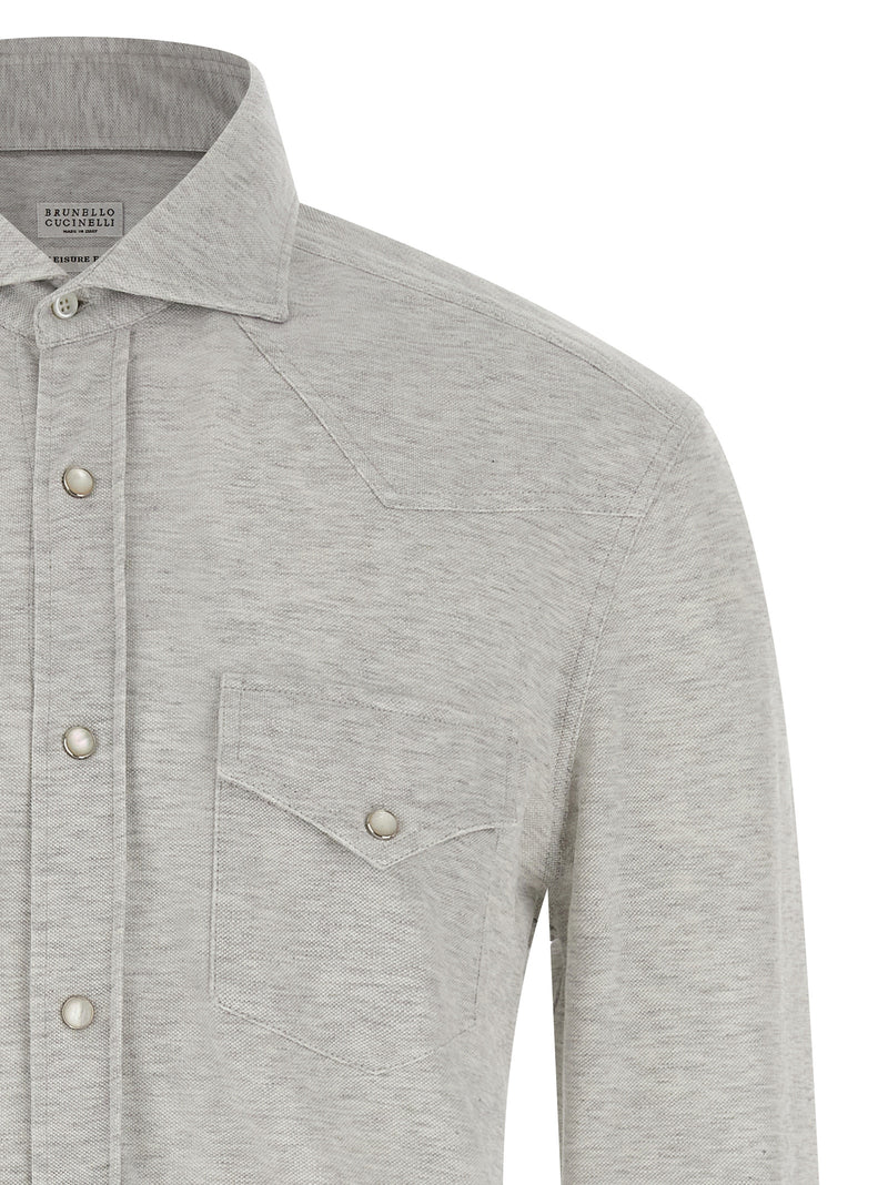 Brunello Cucinelli Piqué Cotton Shirt | Urbalenti™ NYC