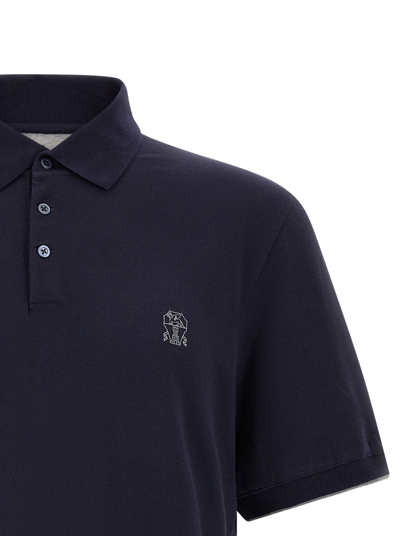 Brunello Cucinelli Brunello Cucinelli Logo Piqué Polo Shirt