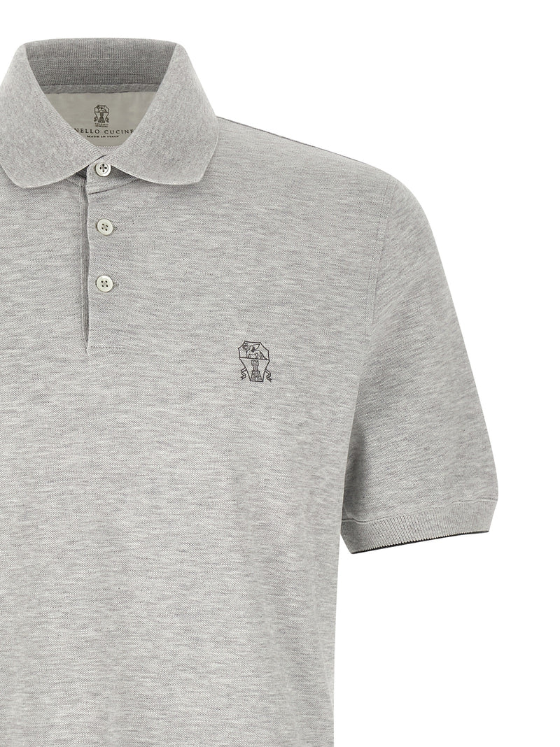 Brunello Cucinelli Brunello Cucinelli Logo Piqué Polo Shirt