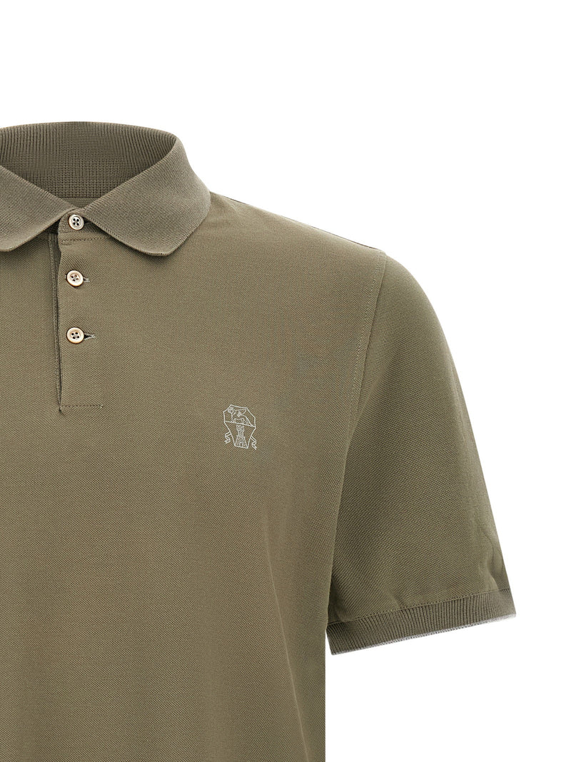 Brunello Cucinelli Brunello Cucinelli Logo Piqué Polo Shirt