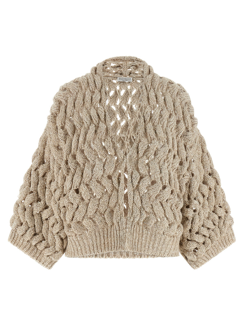Brunello Cucinelli Dazzling Cable Cardigan | Urbalenti™ NYC
