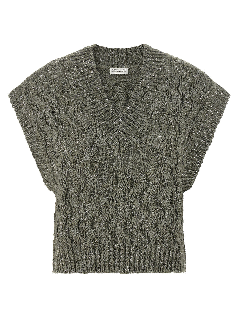 Brunello Cucinelli Dazzling Cable Vest | Urbalenti™ NYC