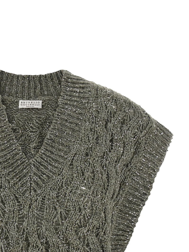 Brunello Cucinelli Dazzling Cable Vest | Urbalenti™ NYC