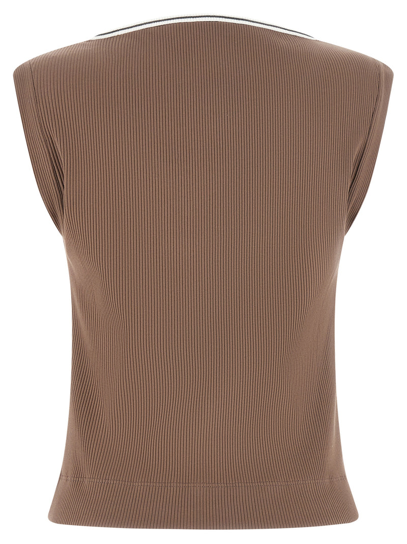 Brunello Cucinelli Shiny Trim Tank Top | Urbalenti™ NYC