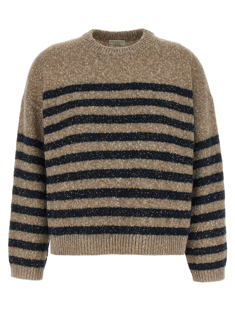 Brunello Cucinelli Dazzling Stripes Sweater | Urbalenti™ NYC
