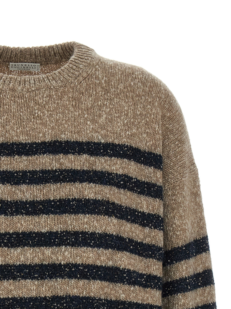 Brunello Cucinelli Dazzling Stripes Sweater | Urbalenti™ NYC
