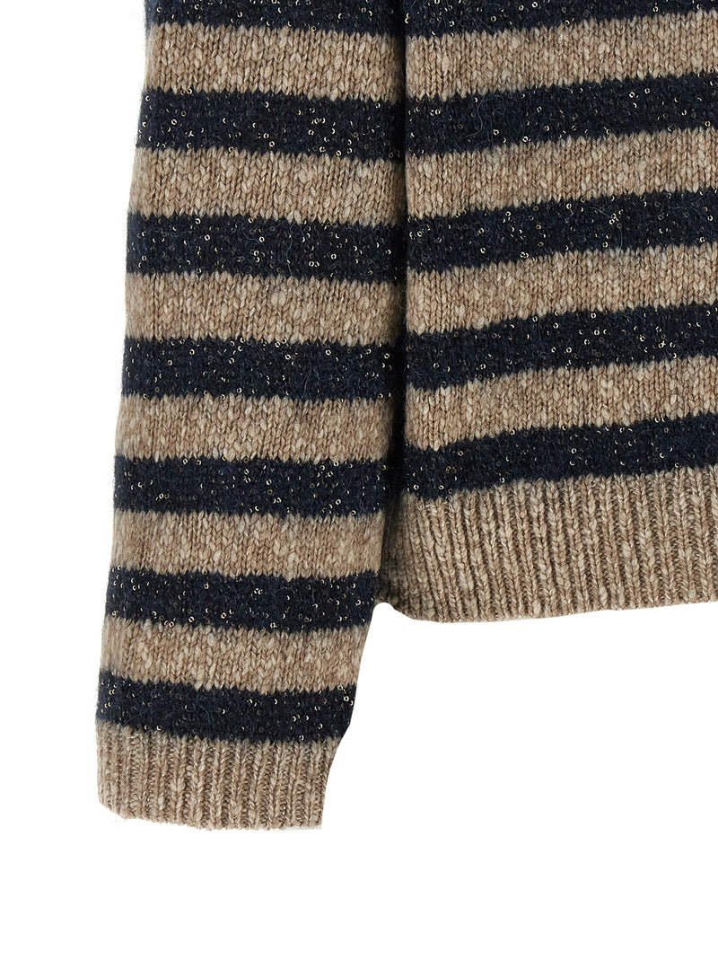Brunello Cucinelli Dazzling Stripes Sweater | Urbalenti™ NYC