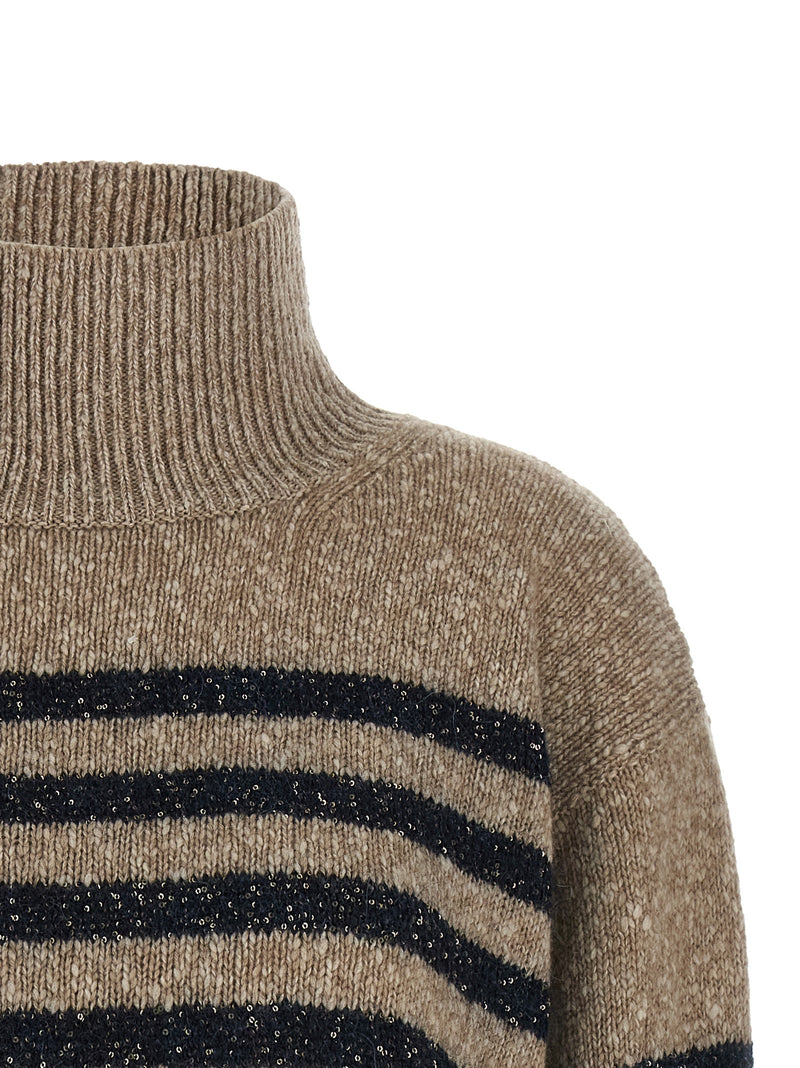 Brunello Cucinelli Dazzling Stripes Sweater | Urbalenti™ NYC