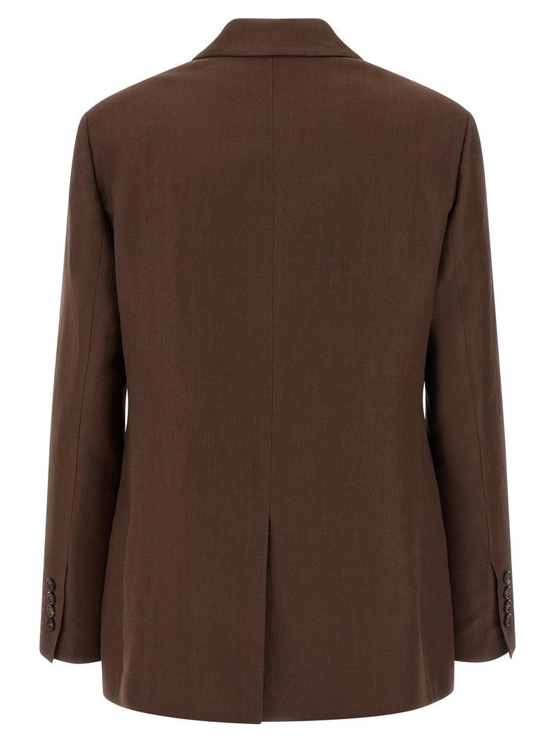 Brunello Cucinelli Double-breasted Blazer - Linen Long Sleeve - Style 4C9284 | Urbalenti™ NYC