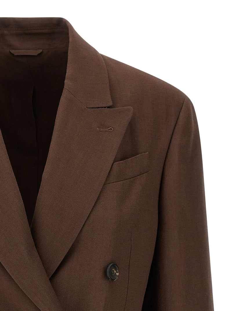 Brunello Cucinelli Double-breasted Blazer - Linen Long Sleeve - Style 4C9284 | Urbalenti™ NYC