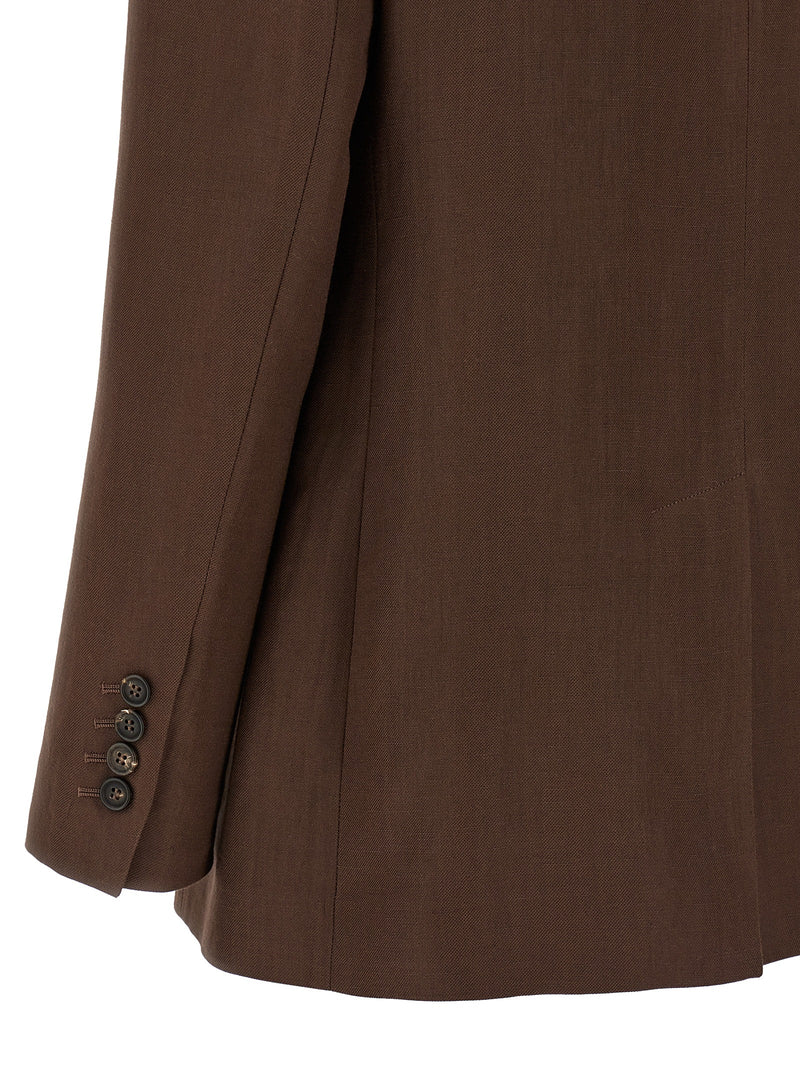 Brunello Cucinelli Double-breasted Blazer - Linen Long Sleeve - Style 4C9284 | Urbalenti™ NYC