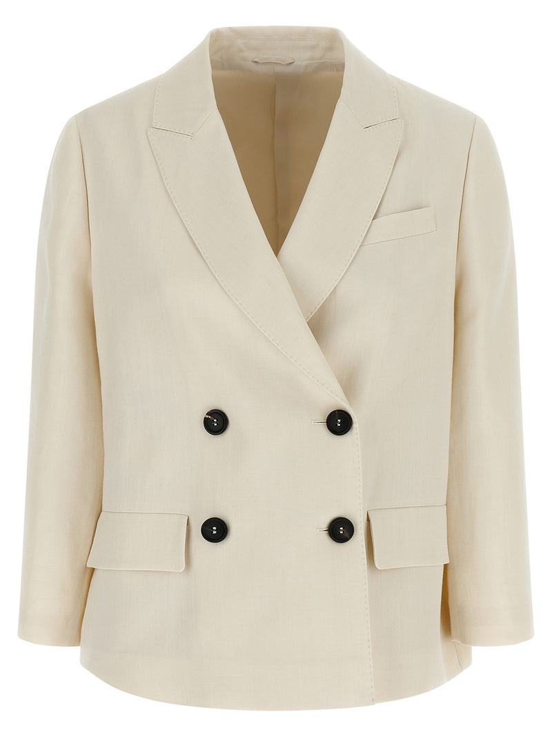 Brunello Cucinelli Double-breasted Blazer - Linen Long Sleeve - Style 21... | Urbalenti™ NYC