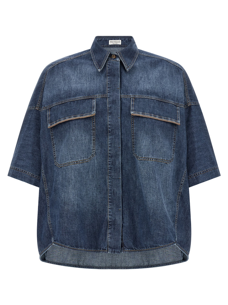 Brunello Cucinelli Lightweight Denim Shirt | Urbalenti™ NYC