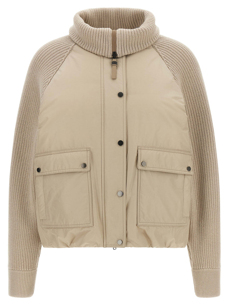 Brunello Cucinelli Brunello Cucinelli Knit Insert Down Jacket