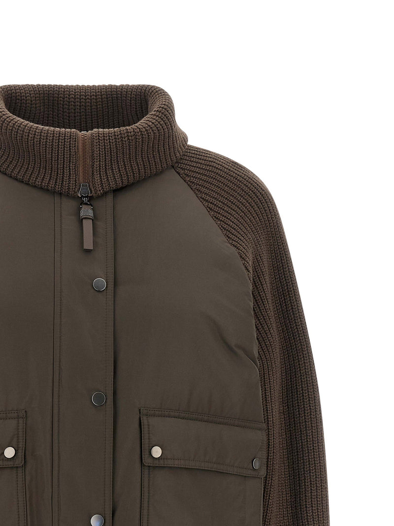 Brunello Cucinelli Brunello Cucinelli Knit Insert Down Jacket