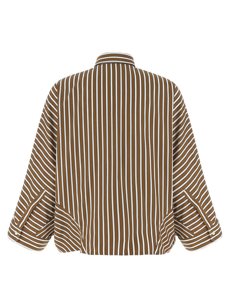 Brunello Cucinelli Monile Striped Shirt - Cotton Oversized - Style 16C00... | Urbalenti™ NYC