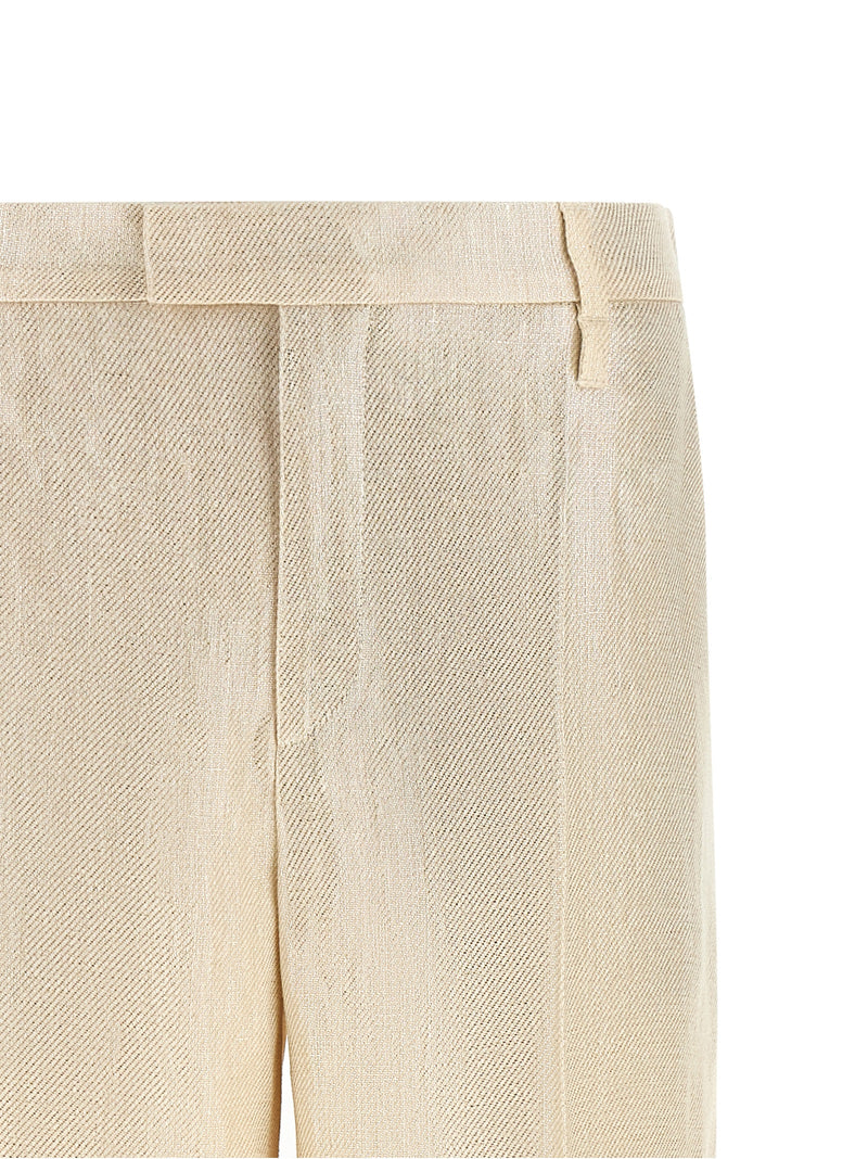 Brunello Cucinelli Brunello Cucinelli Lamé Linen Pants