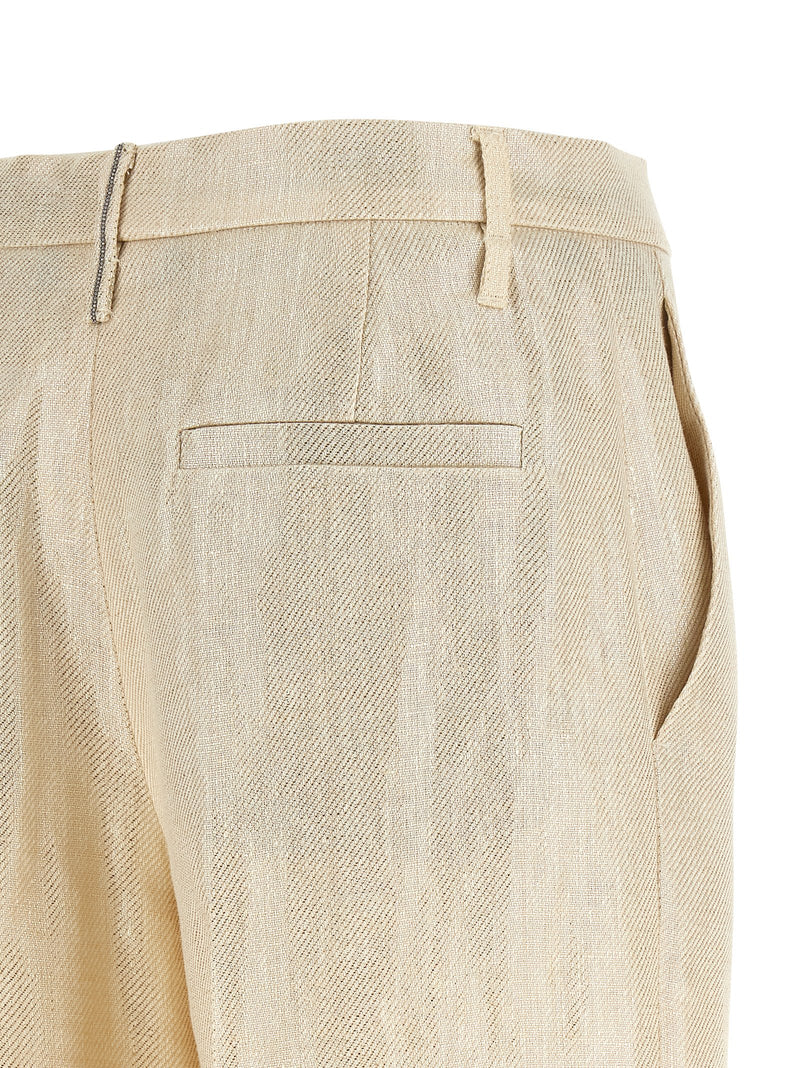 Brunello Cucinelli Brunello Cucinelli Lamé Linen Pants