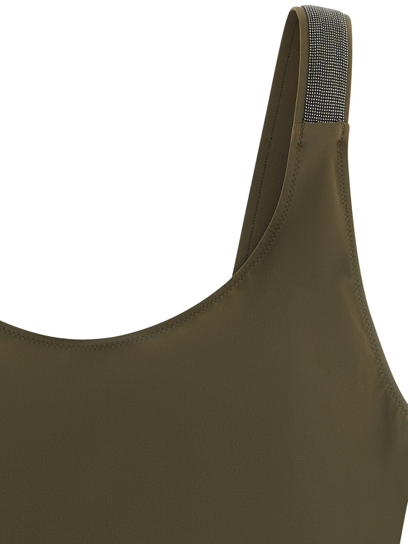 Brunello Cucinelli Precious Details One-piece Swimsuit | Urbalenti™ NYC