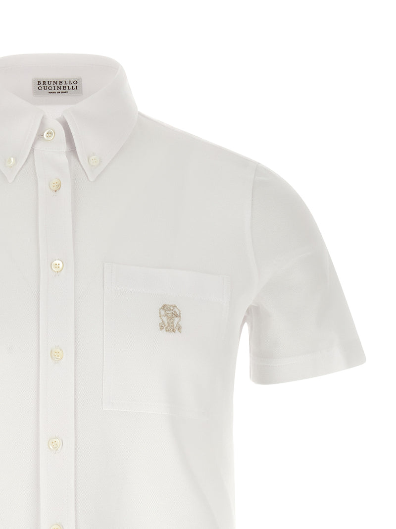 Brunello Cucinelli Logo Embroidery Shirt - Cotton - Style 4VT716C159 | URBALENTI ™