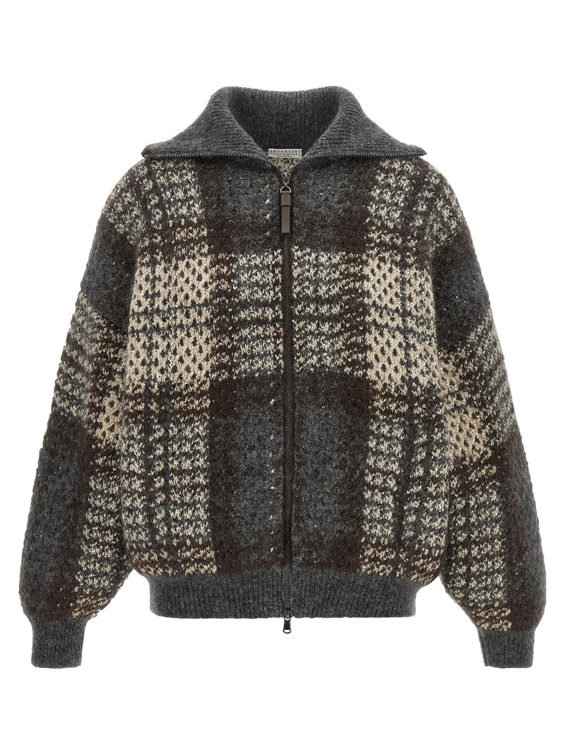 Brunello Cucinelli Brunello Cucinelli Double Dazzling Tartan Cardigan