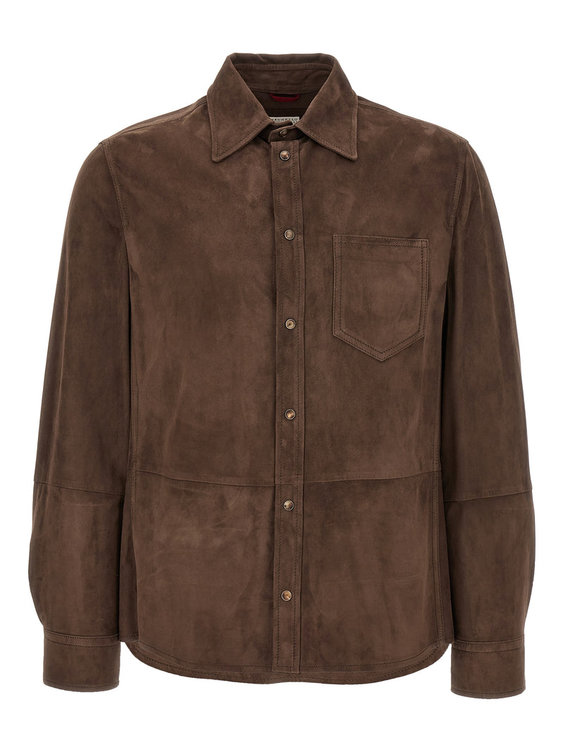 Brunello Cucinelli Suede Overshirt | Urbalenti™ NYC