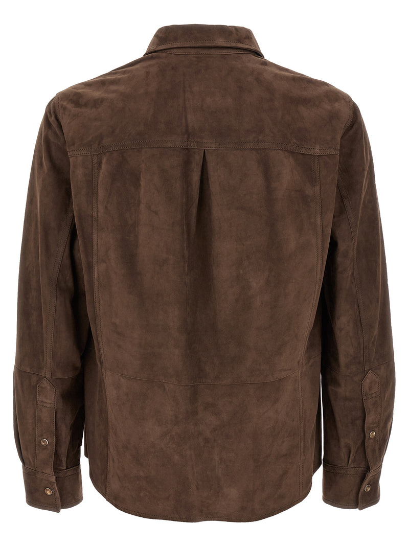 Brunello Cucinelli Suede Overshirt | Urbalenti™ NYC