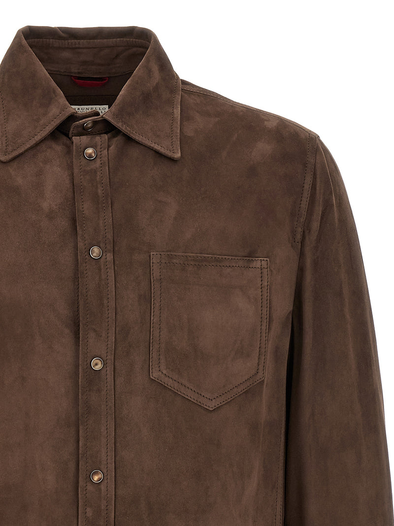 Brunello Cucinelli Suede Overshirt | Urbalenti™ NYC