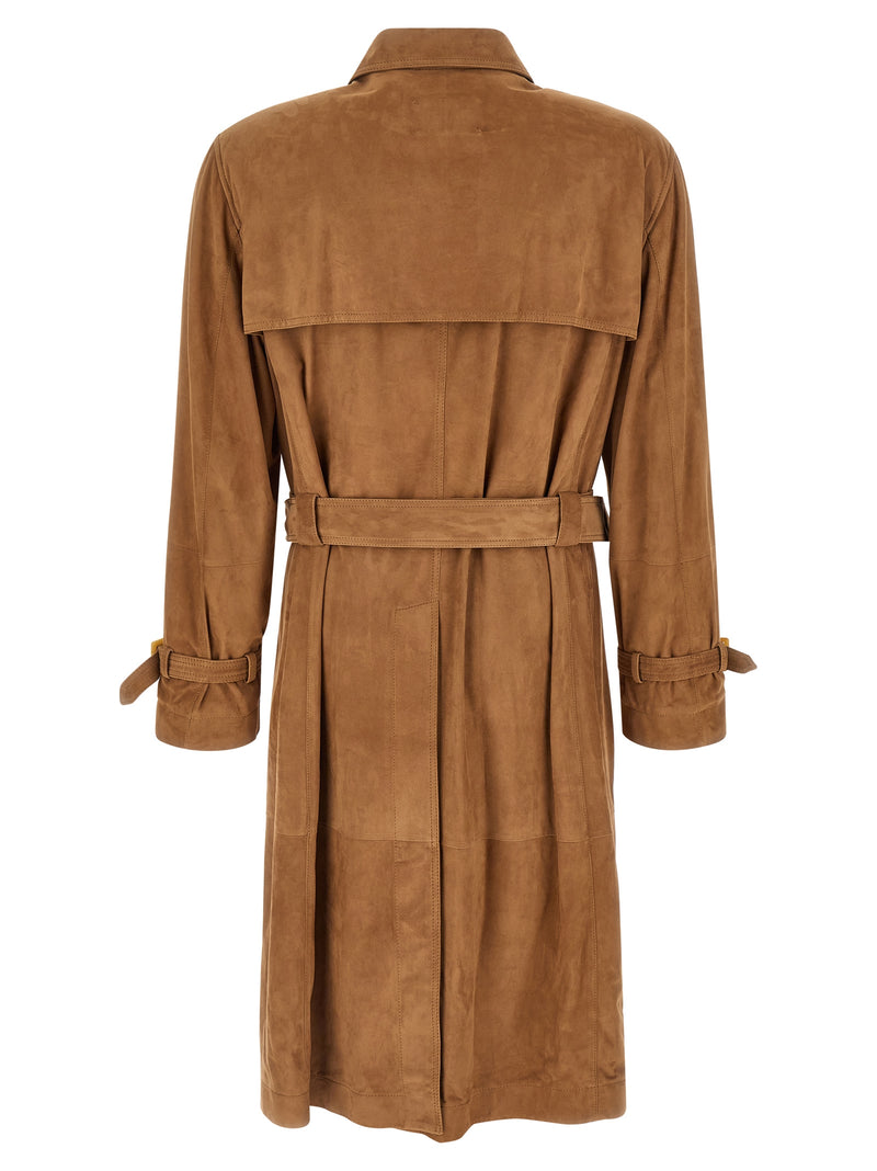 Brunello Cucinelli Suede Trench Coat | Urbalenti™ NYC