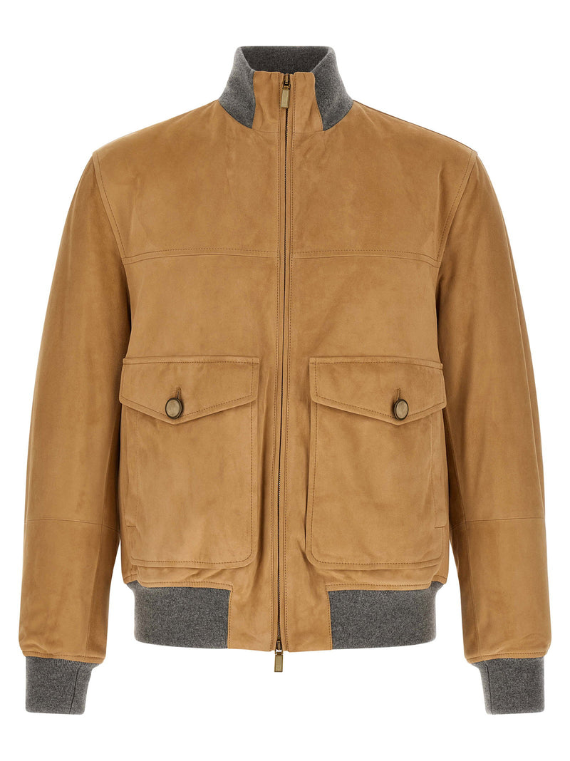 Brunello Cucinelli Brunello Cucinelli Padded Suede Bomber Jacket