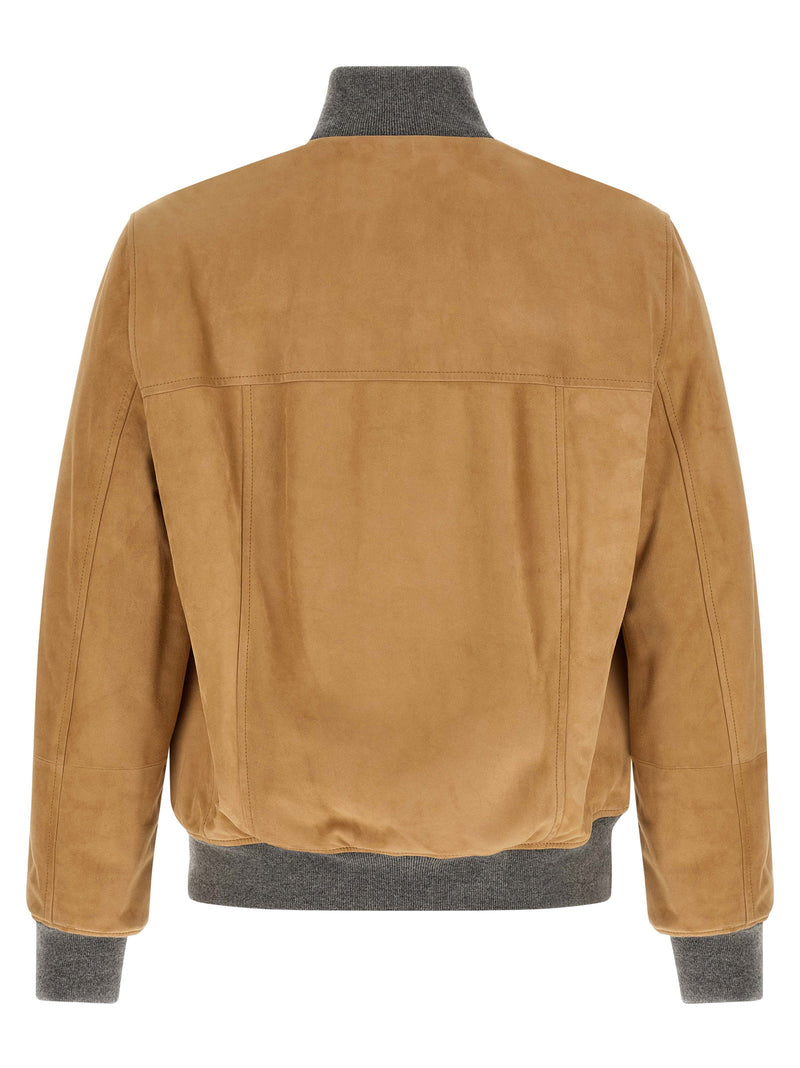 Brunello Cucinelli Brunello Cucinelli Padded Suede Bomber Jacket