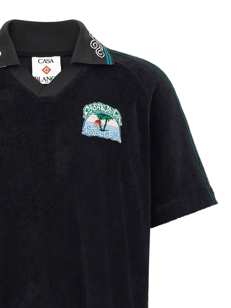 Casablanca Casablanca Towelling Jacquard Polo Shirt