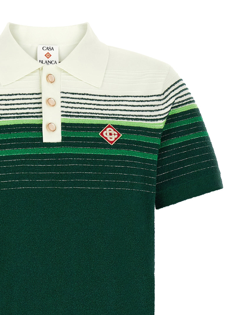 Casablanca Casablanca Bouclé Stripes Polo Shirt