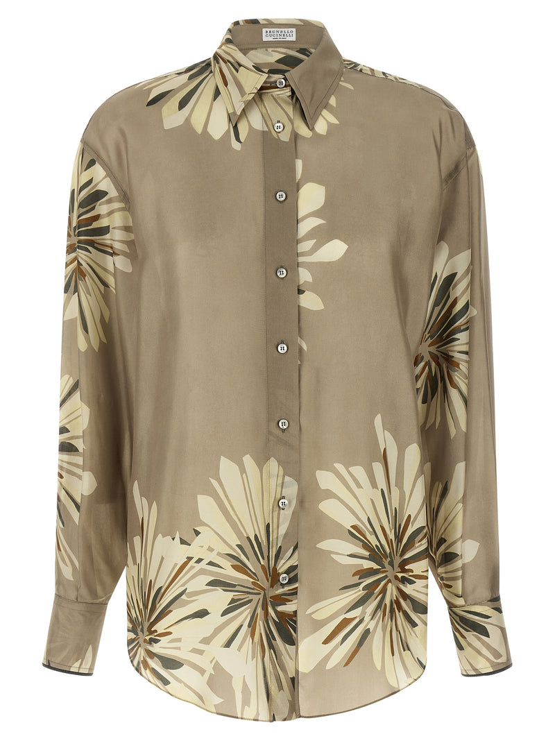 Brunello Cucinelli Floral Patterned Shirt - Silk Long Sleeve - Style 06C... | Urbalenti™ NYC