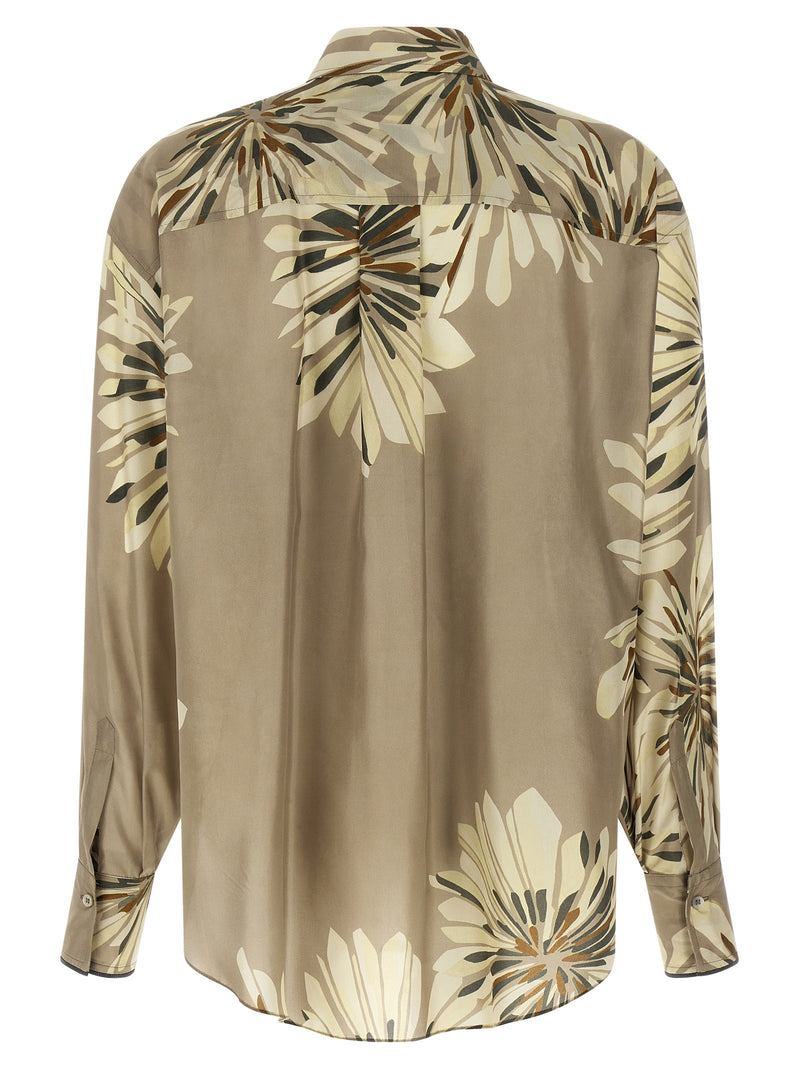 Brunello Cucinelli Floral Patterned Shirt - Silk Long Sleeve - Style 06C... | Urbalenti™ NYC